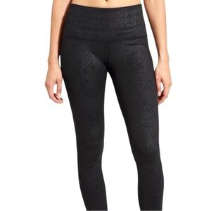 ATHLETA High Rise Serpent Chaturanga Leggings in Black Snakeskin Size Small